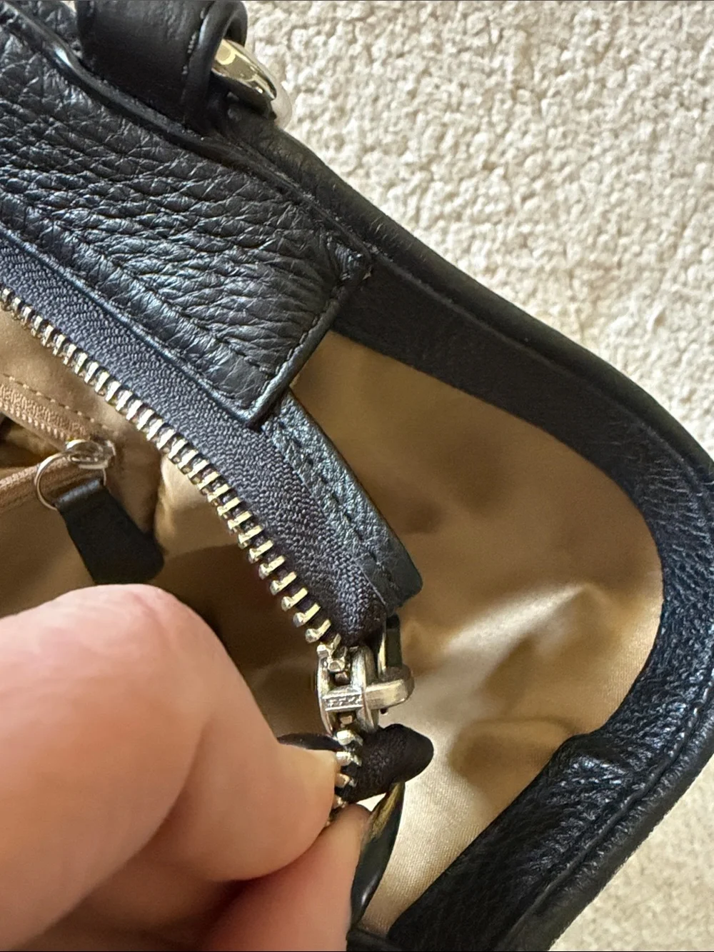Coach Black Pebbled Leather Shoulder Tote